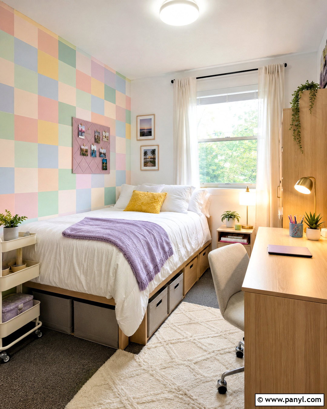 Pastel Checkered Wallpaper Dorm Bedroom - 20 cute checkered wallpaper ideas