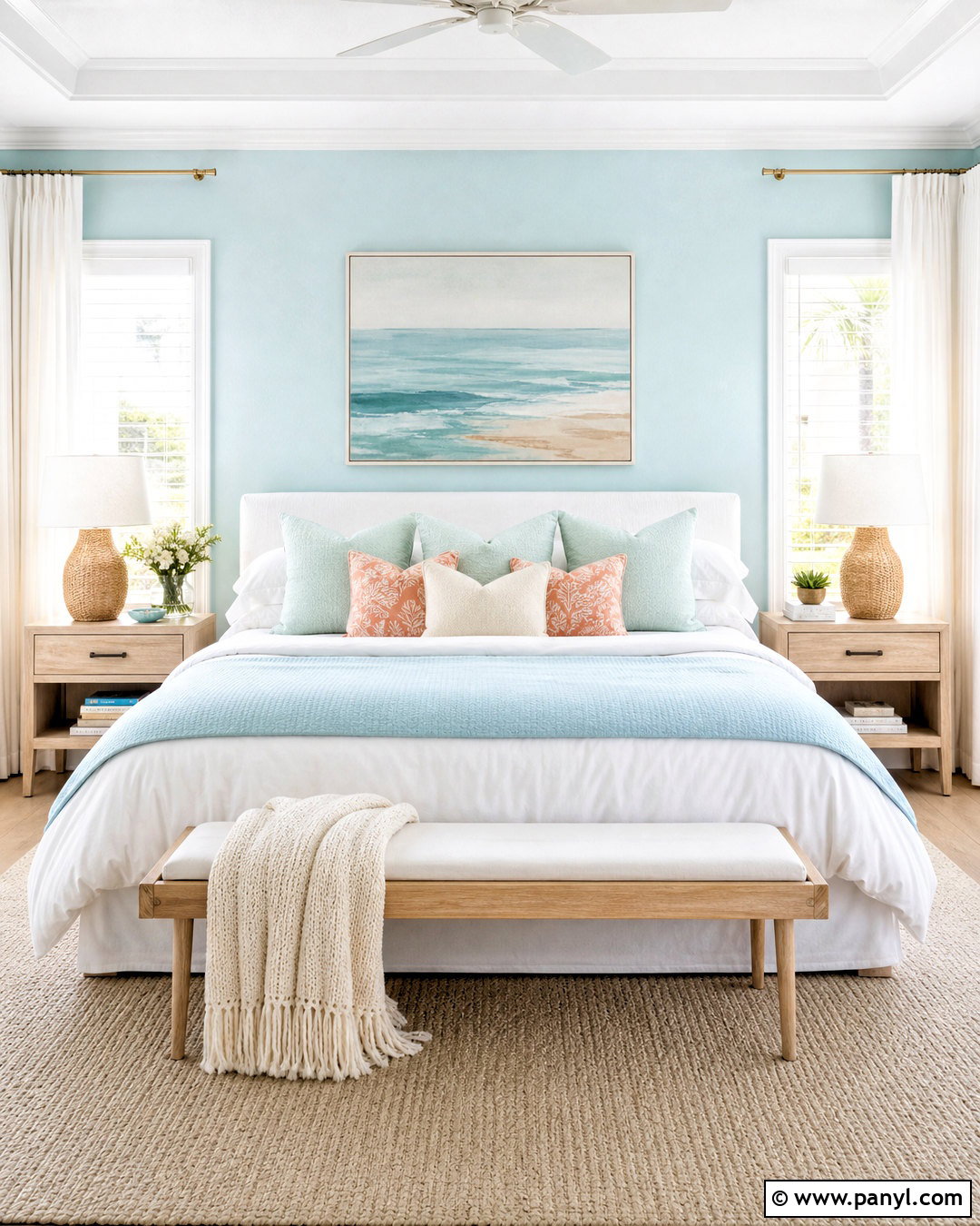 Pastel Coastal Bedroom - 20 pastel colour bedroom ideas