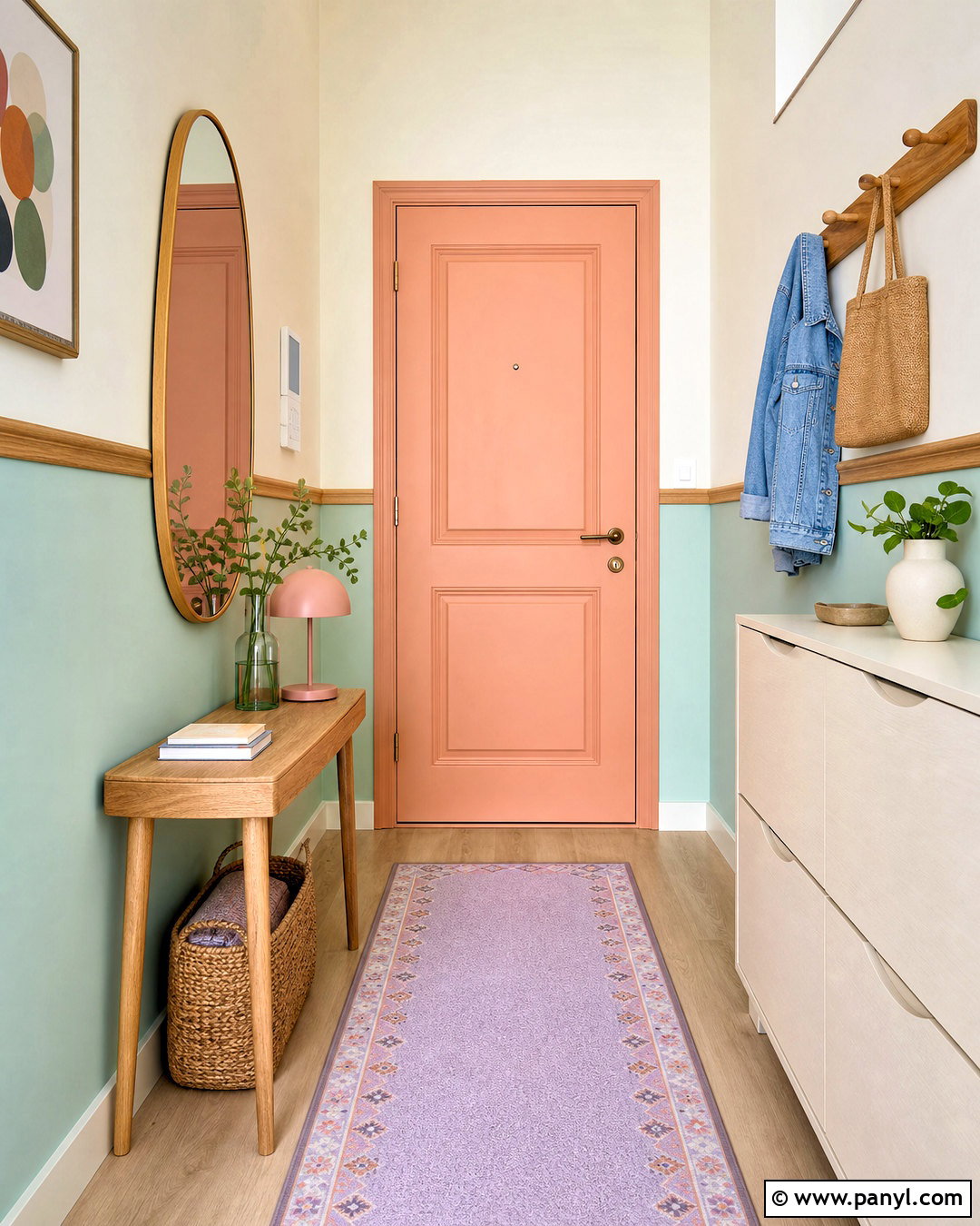 Pastel Color Block Entryway - 20 pastel color interior design ideas