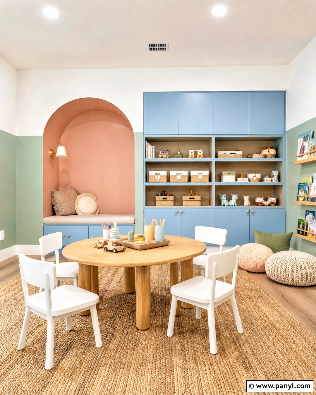 Pastel Color Block Playroom - 20 pastel room colors