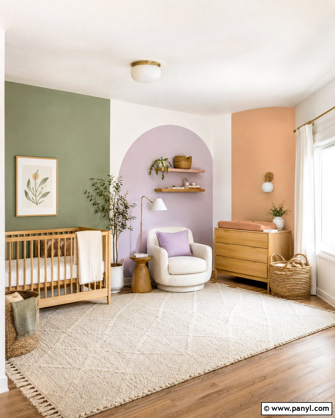 Pastel Colour Blocking Nursery - 20 colour blocking interior ideas