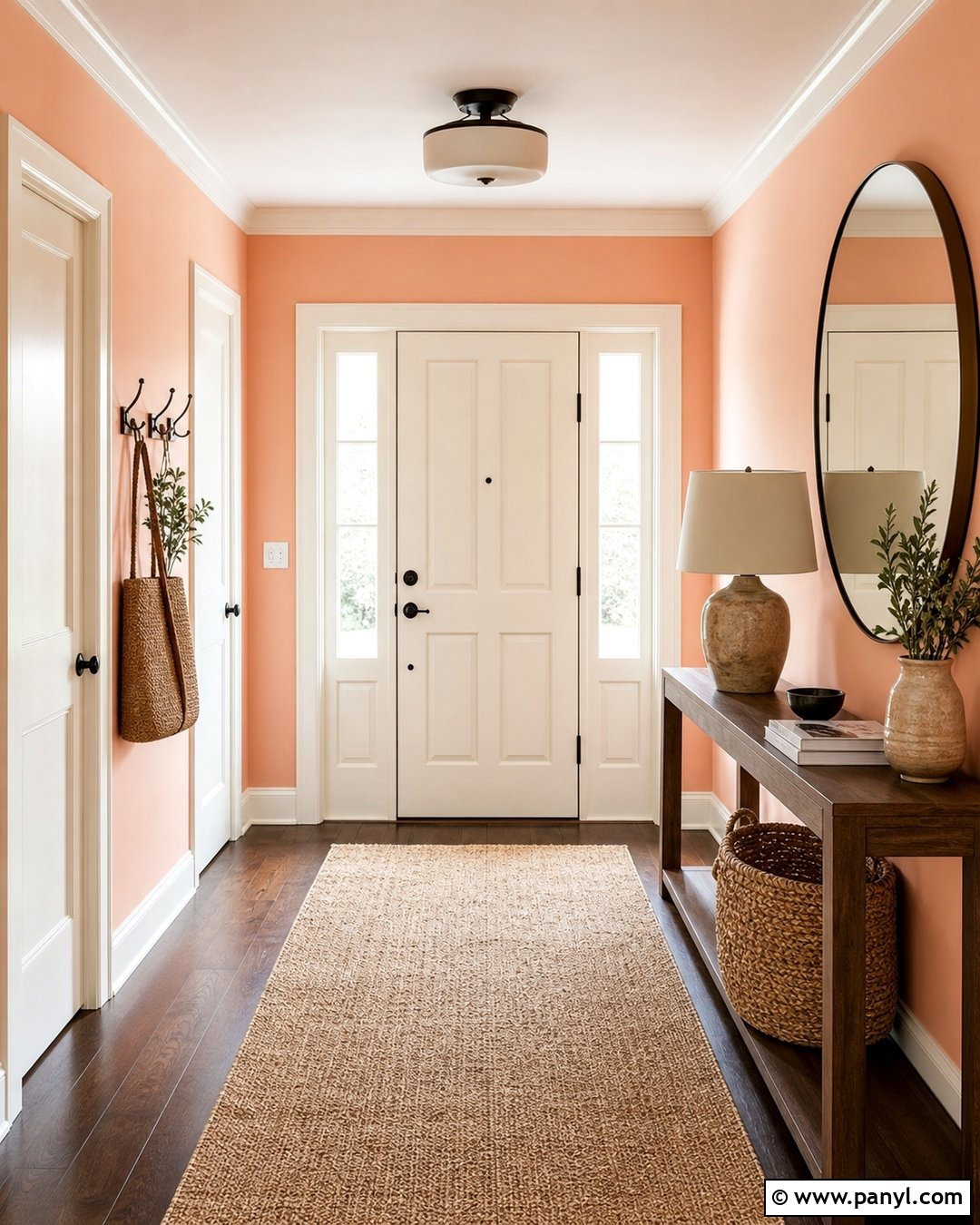 Pastel Coral Entryway - 30 pastel wall paint ideas
