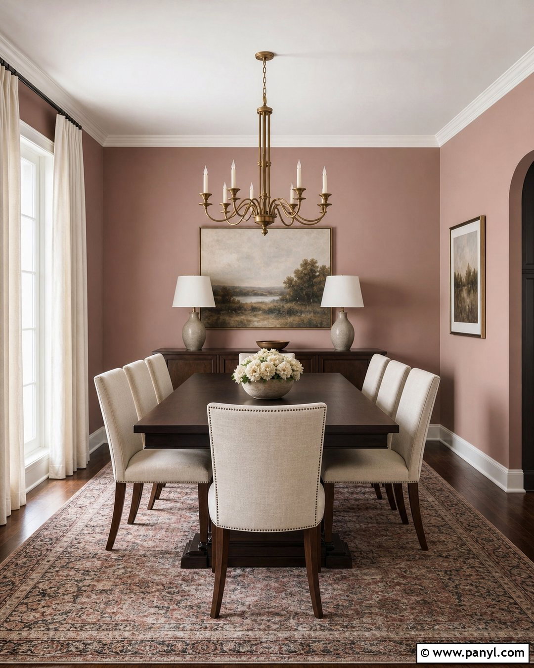 Pastel Dusty Rose Dining Room - 35 Pastel Wall Color Ideas