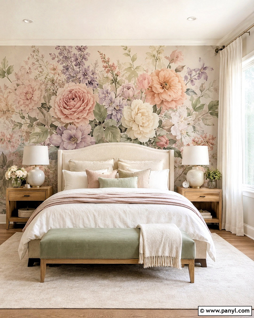 Pastel Floral Wall Mural - 20 pastel wall decor ideas