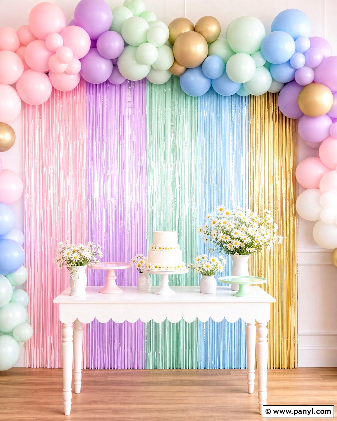 Pastel Foil Wall Backdrop - 20 foil wall backdrop ideas
