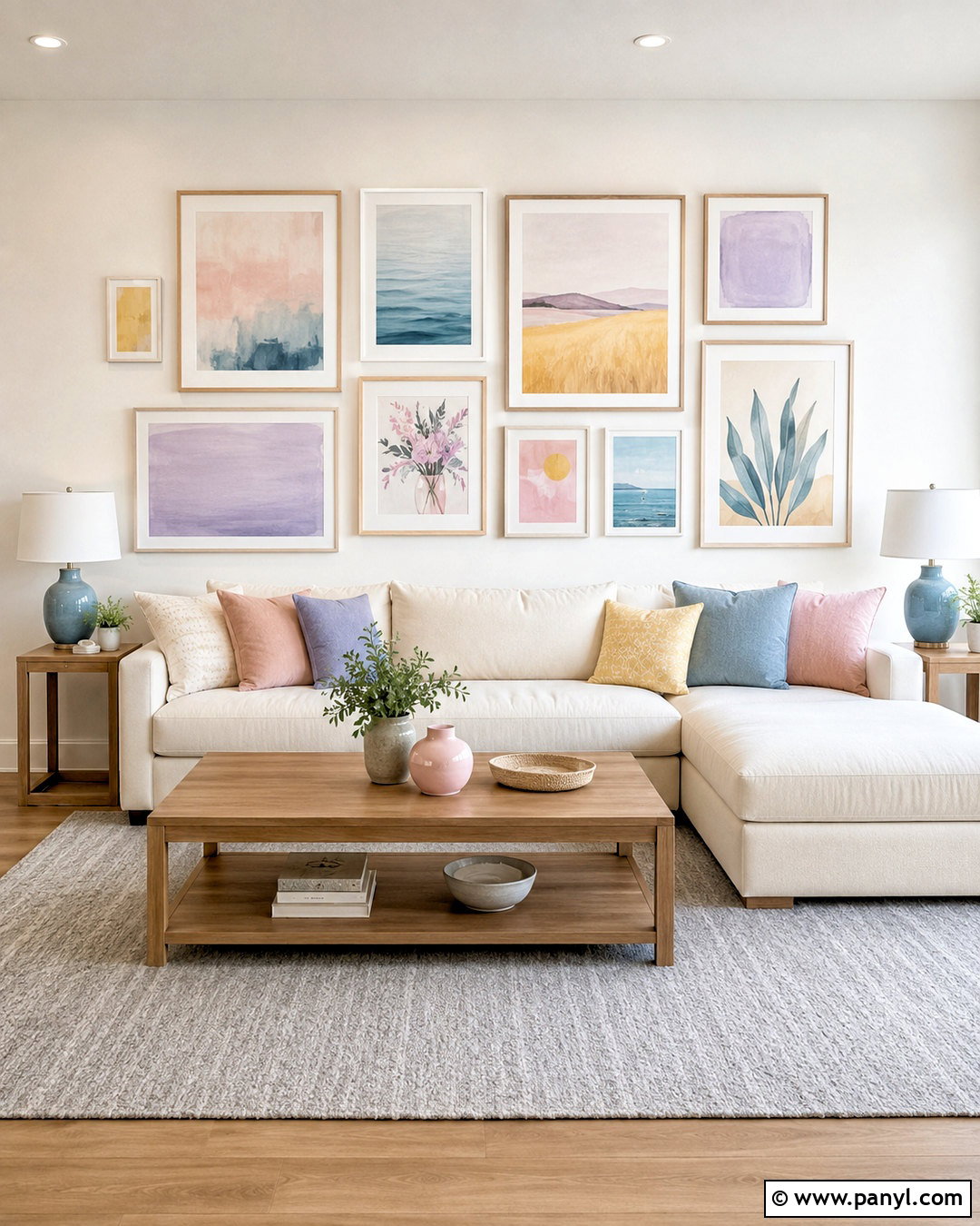 Pastel Gallery Wall - 20 pastel wall decor ideas