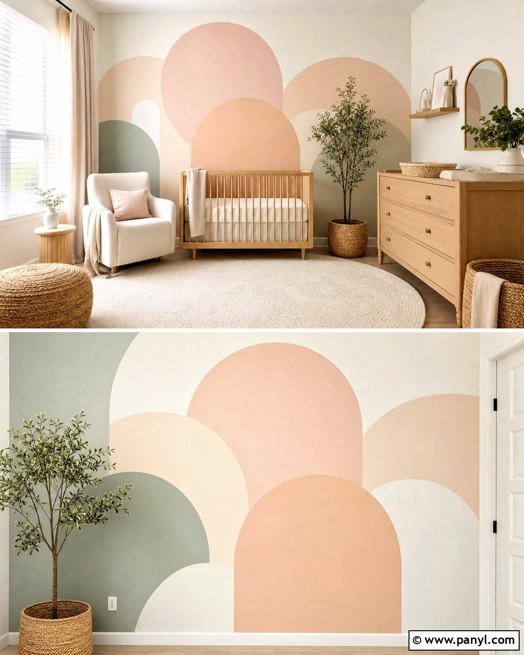 Pastel Geometric Nursery Wall - 20 geometric wall design ideas