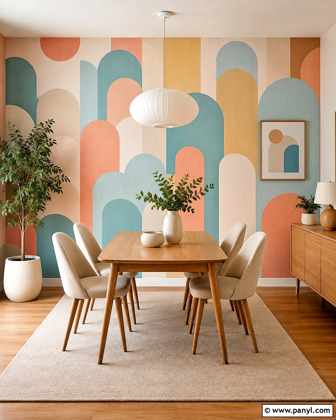 Pastel Geometric Wallpaper - 20 pastel wall decor ideas
