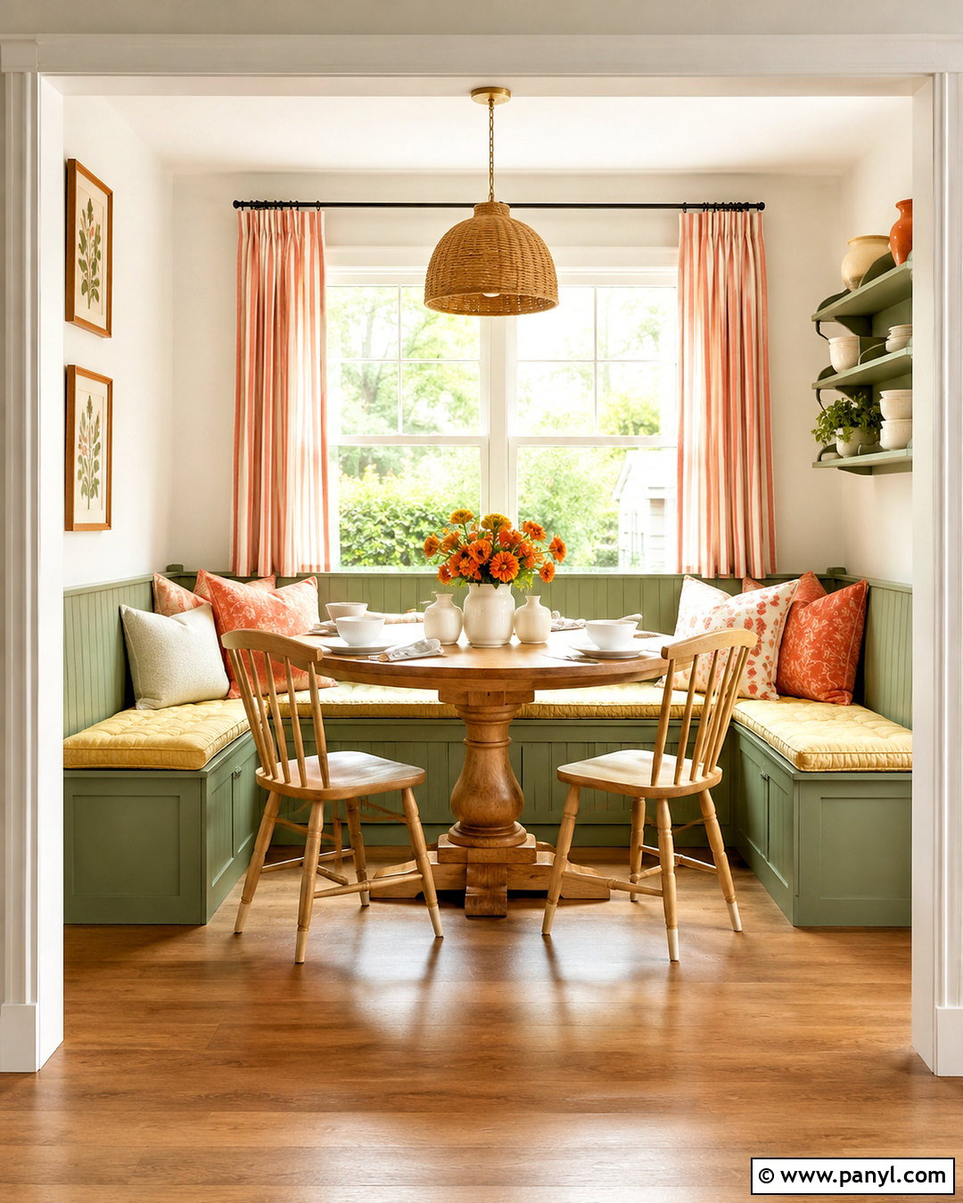 Pastel Green And Butter Yellow Breakfast Nook - 20 pastel green colour palette ideas