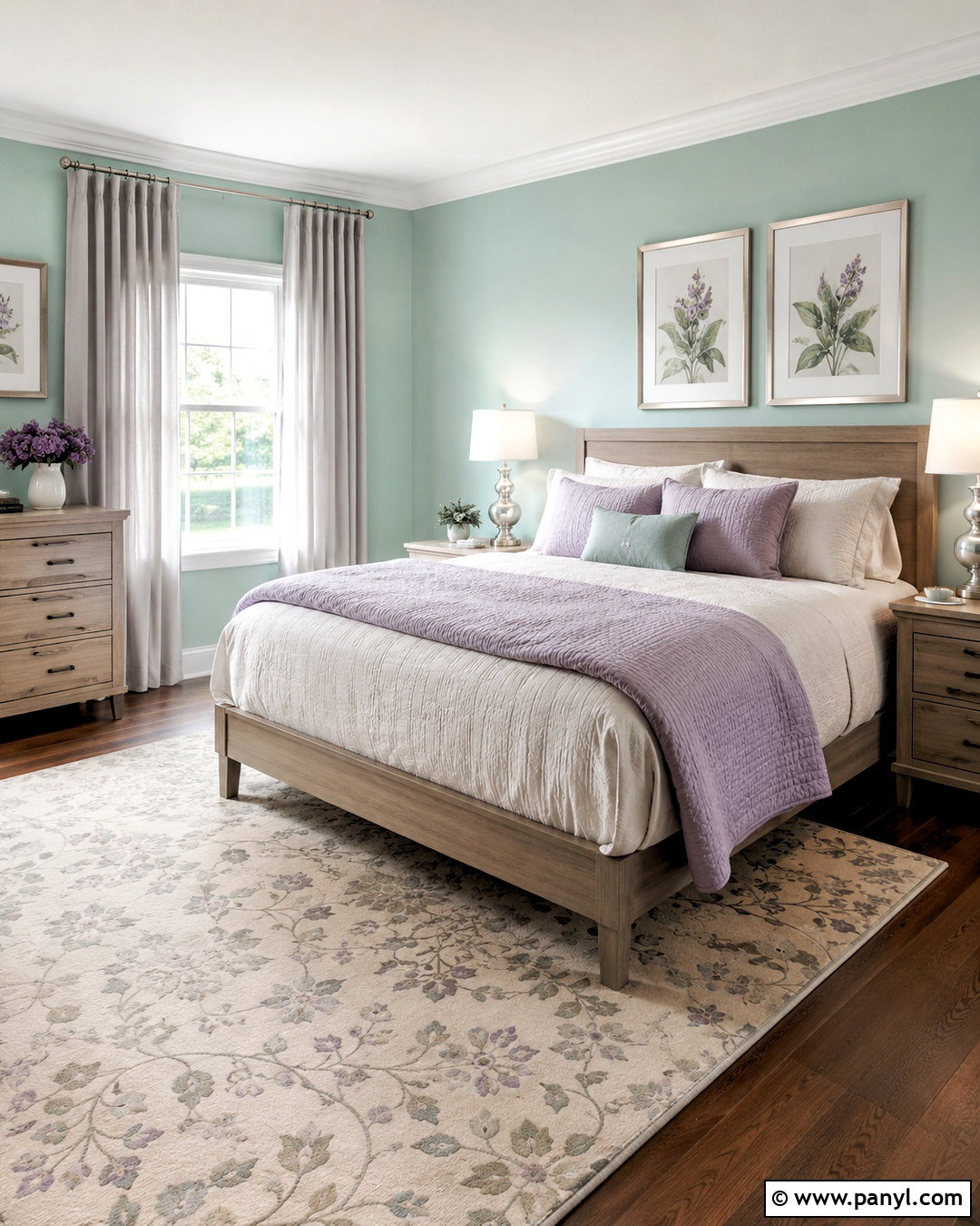 Pastel Green And Lavender Guest Bedroom - 20 pastel green colour palette ideas