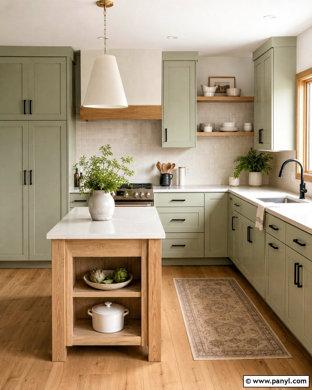 Pastel Green And Natural Oak Kitchen - 20 pastel green colour palette ideas