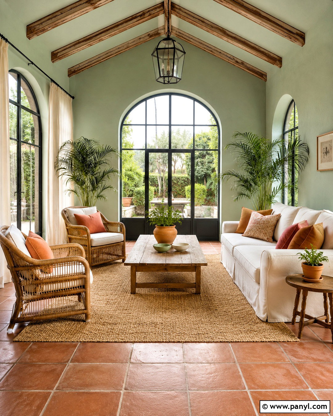 Pastel Green And Terracotta Sunroom - 20 pastel green colour palette ideas