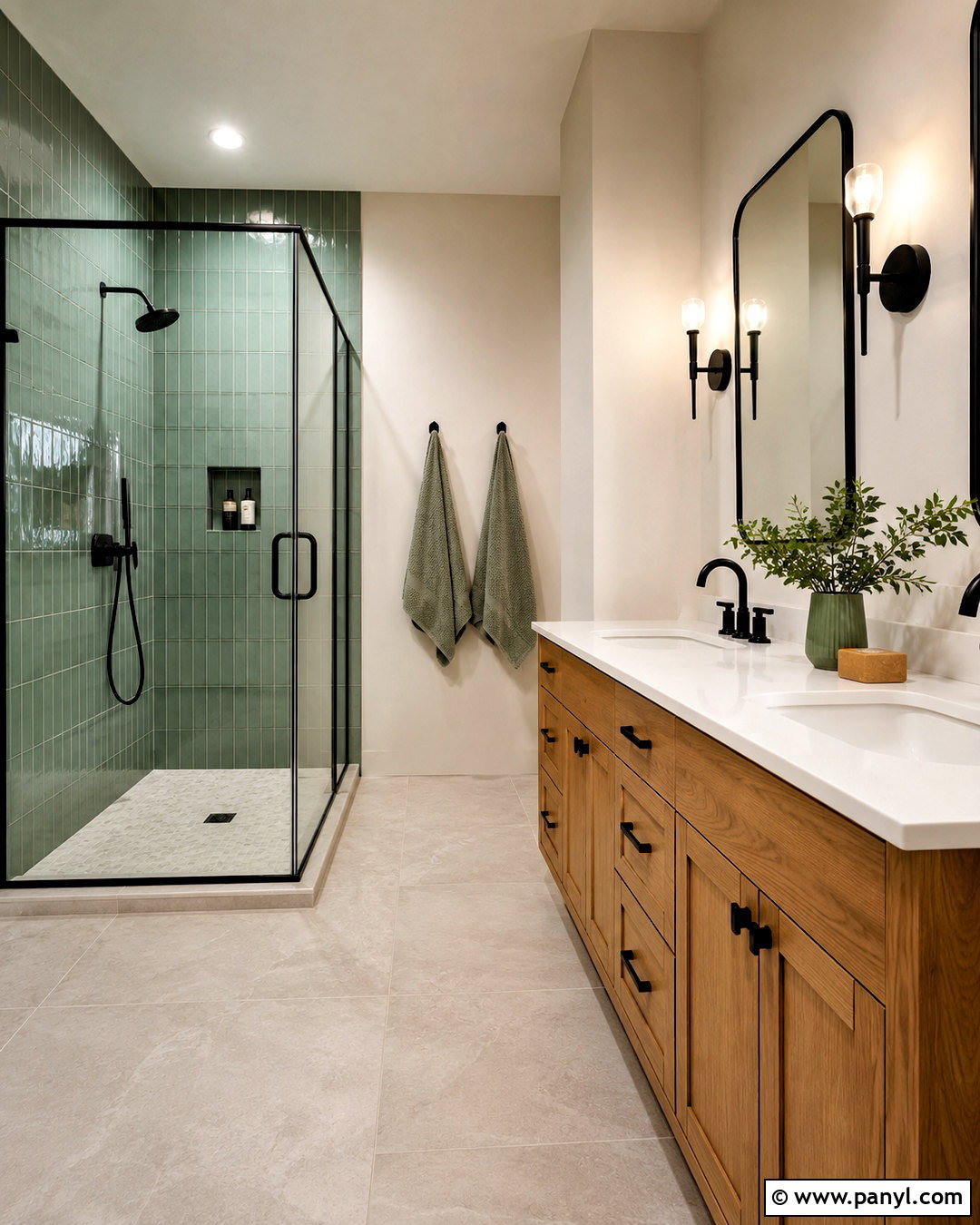 Pastel Green Bathroom With Black Fixtures - 20 pastel green bathroom ideas