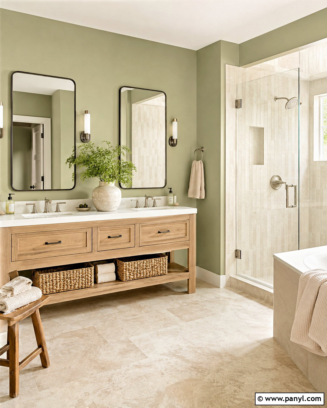 Pastel Green Bathroom With Wood Vanity - 20 pastel green bathroom ideas