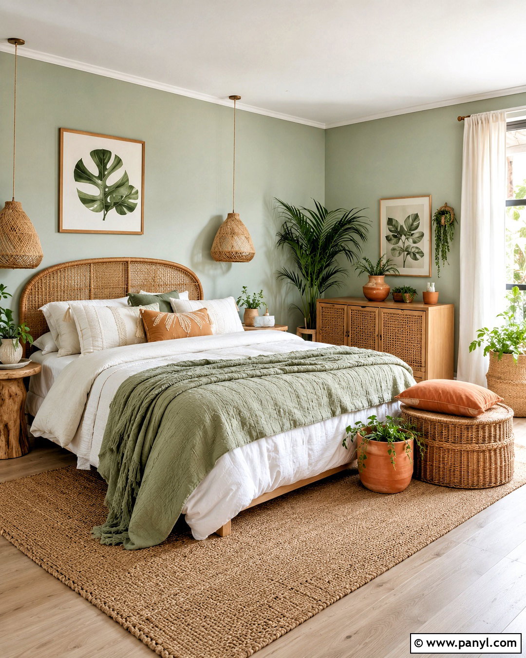 Pastel Green Boho Bedroom - 20 pastel green room aesthetic ideas