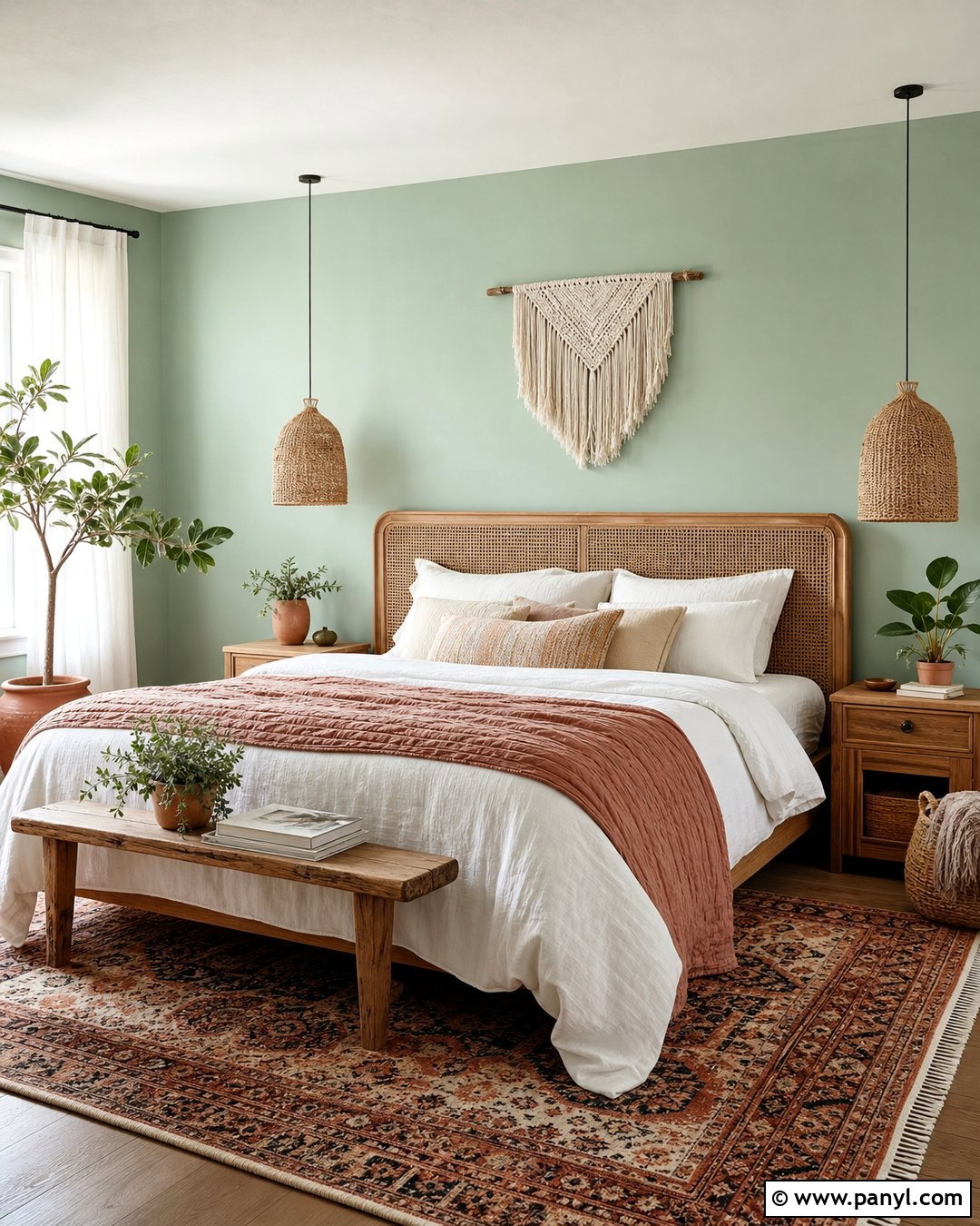 Pastel Green Boho Bedroom - 25 Pastel Green Wall Paint Ideas