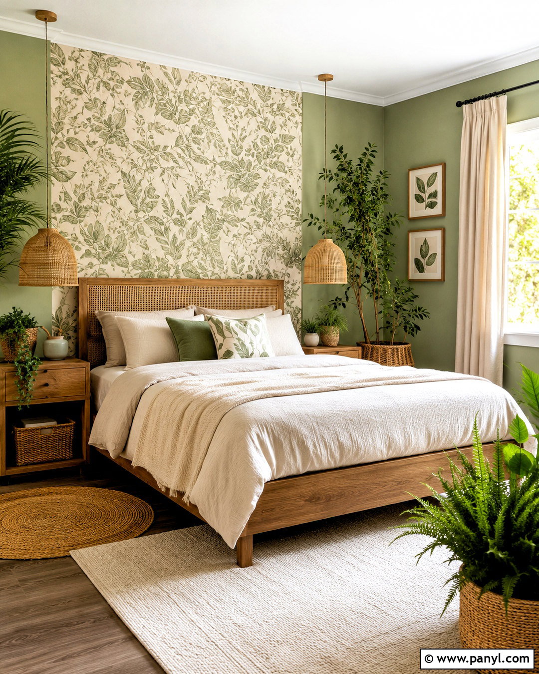 Pastel Green Botanical Bedroom - 20 pastel green bedroom ideas