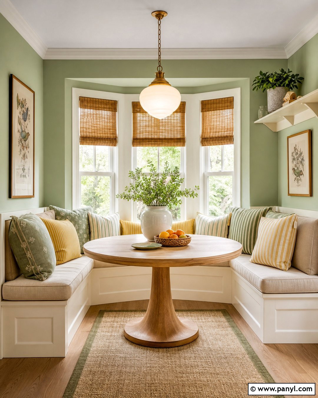 Pastel Green Breakfast Nook - 35 pastel green wall ideas