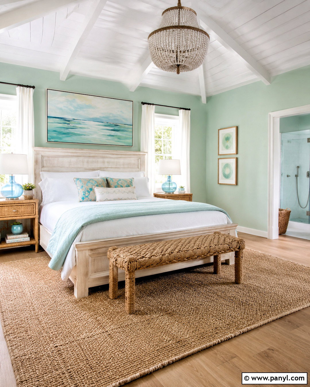 Pastel Green Coastal Bedroom - 20 pastel green bedroom ideas