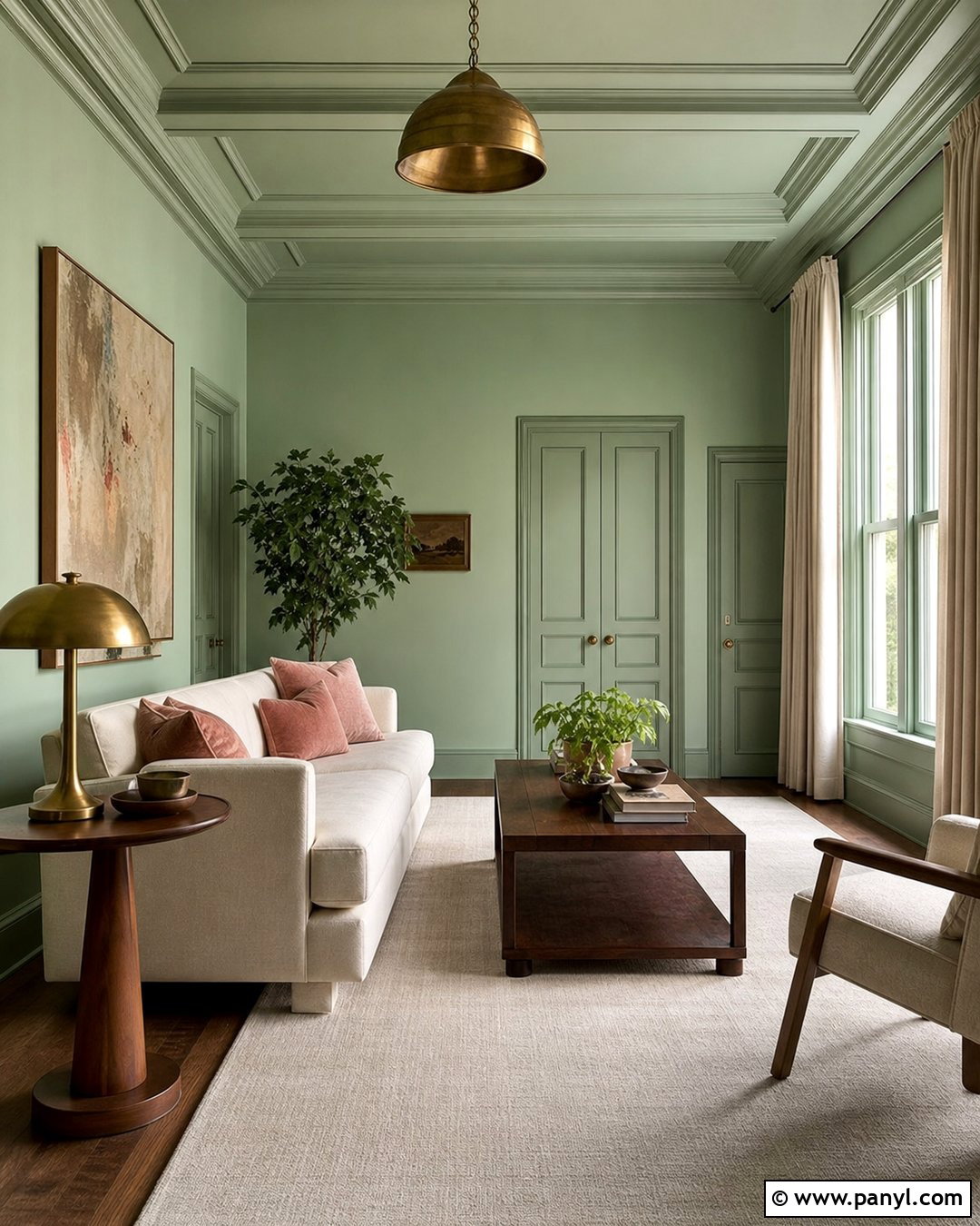 Pastel Green Color Drenched Room - 25 Pastel Green Wall Paint Ideas