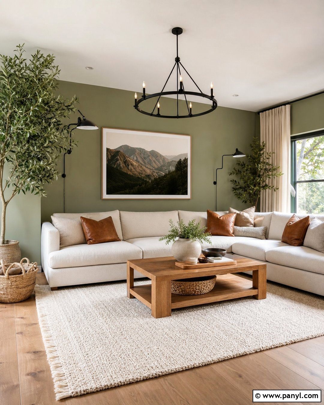 Pastel Green Living Room With Beige Furniture - 35 pastel green wall ideas