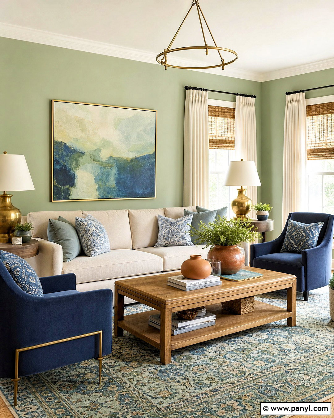 Pastel Green Living Room With Blue Accents - 20 pastel green living room ideas