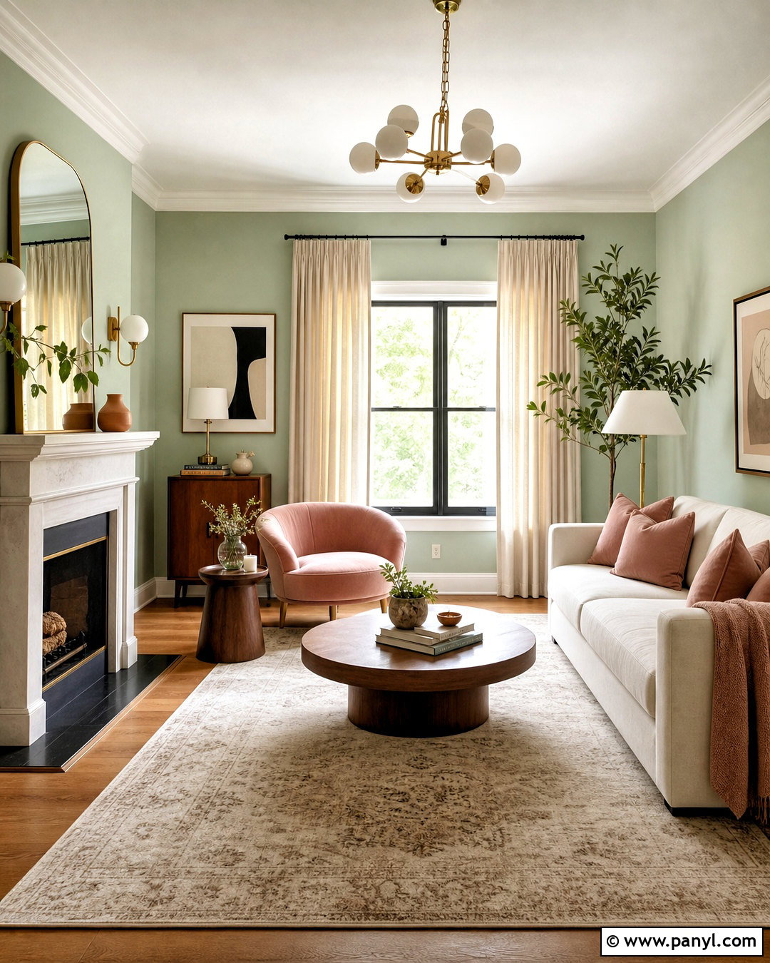 Pastel Green Living Room With Blush Pink - 20 pastel green living room ideas
