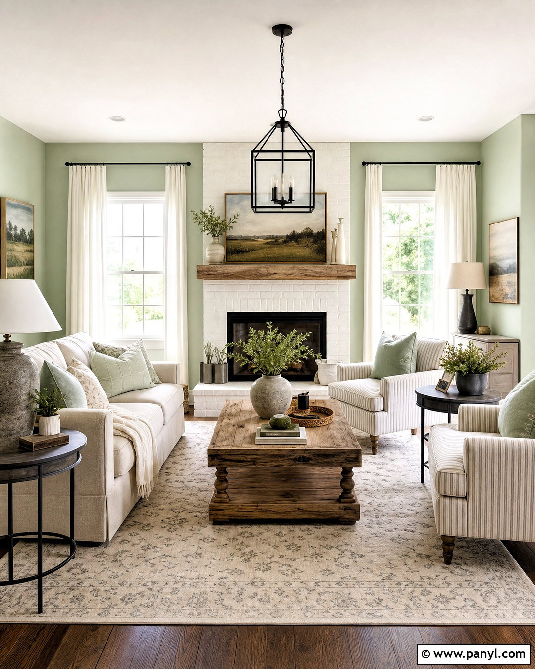 Pastel Green Living Room With Farmhouse Decor - 20 pastel green living room ideas