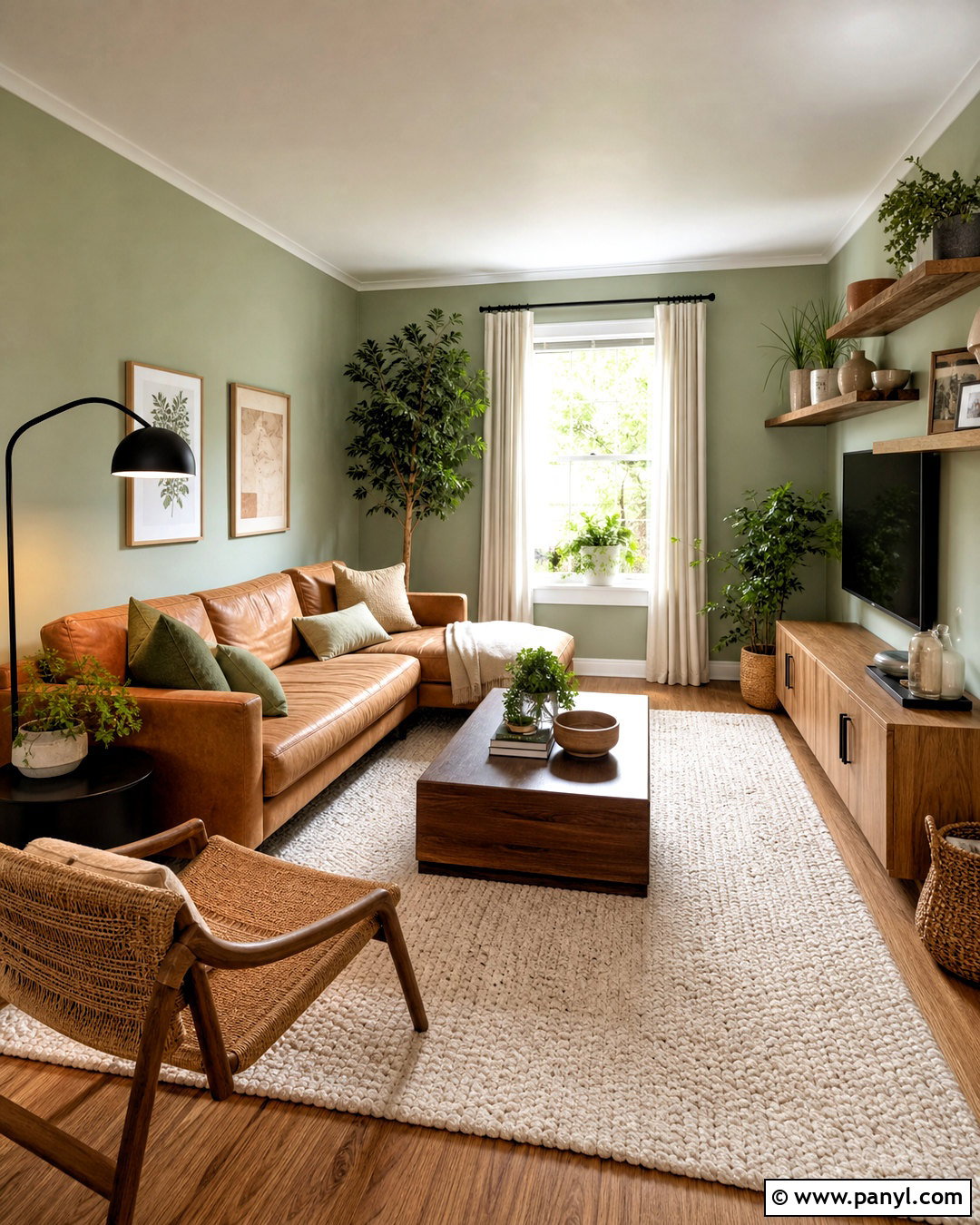 Pastel Green Living Room With Natural Wood - 20 pastel green living room ideas