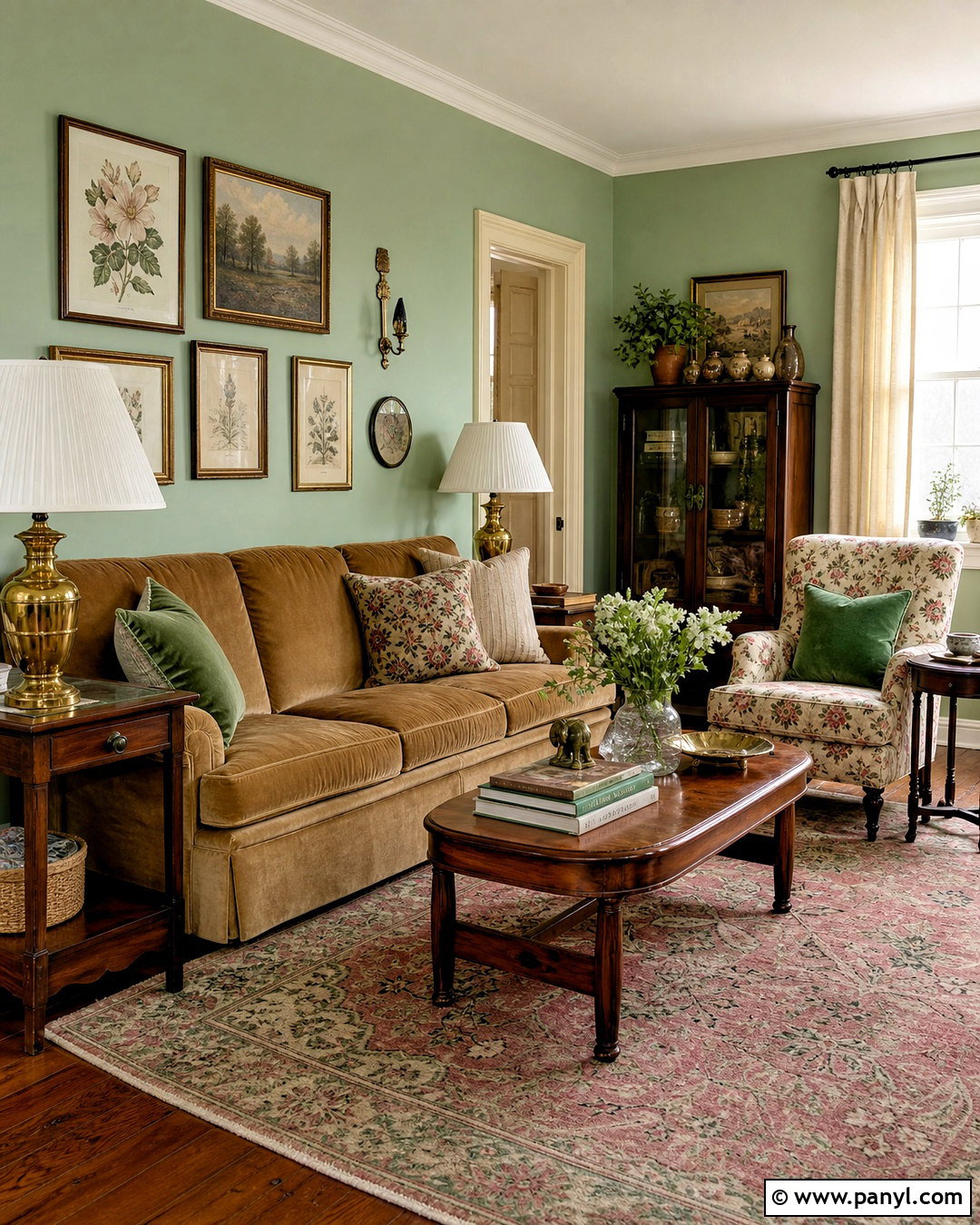 Pastel Green Living Room With Vintage Decor - 20 pastel green living room ideas