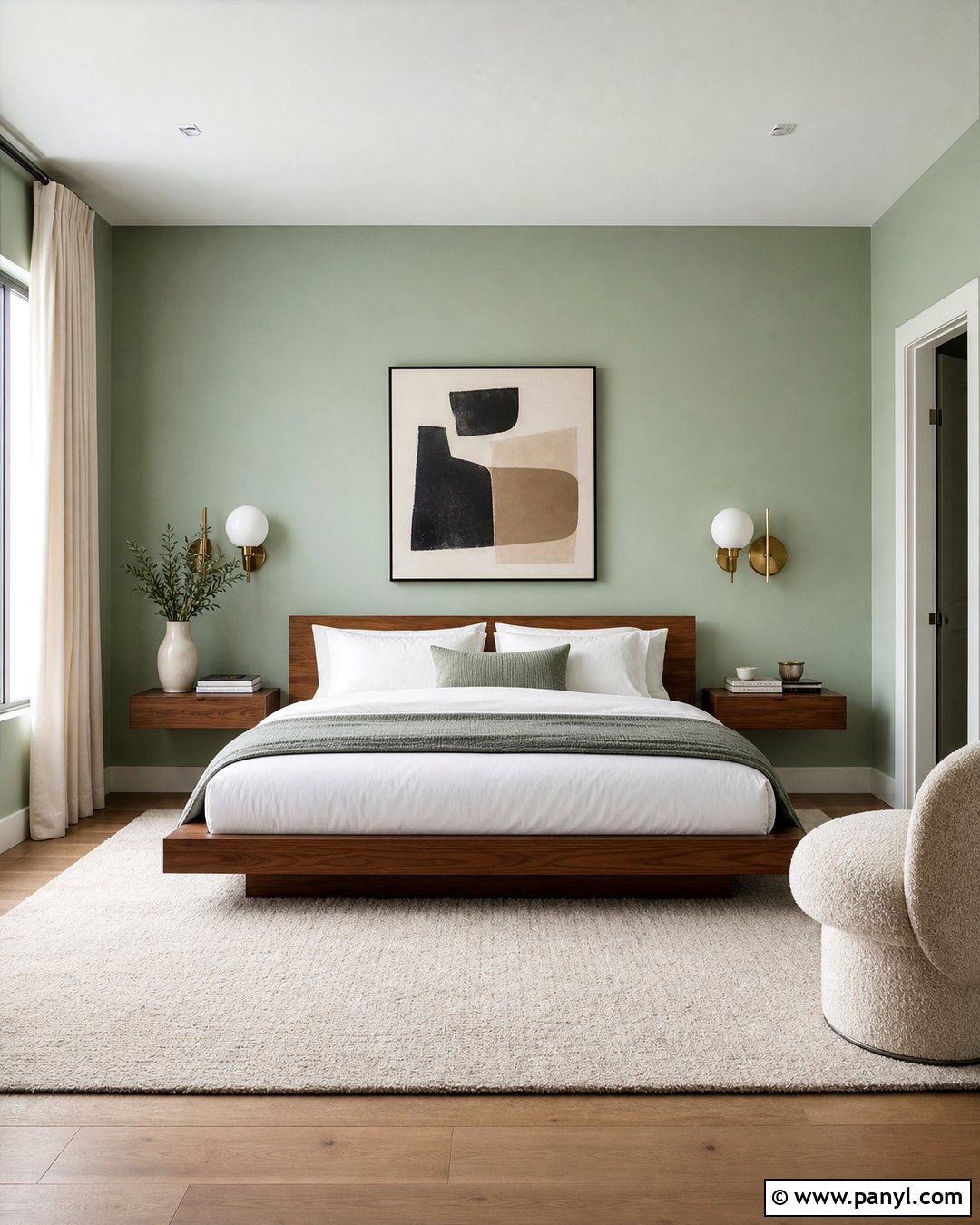 Pastel Green Modern Bedroom - 25 Pastel Green Wall Paint Ideas