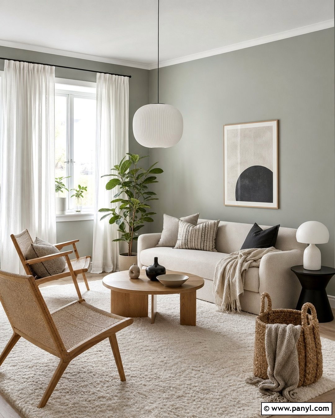 Pastel Green Scandinavian Living Room - 35 pastel green wall ideas