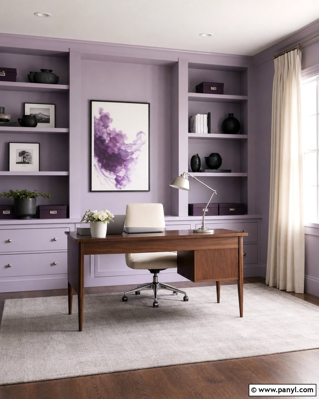 Pastel Lavender Home Office - 30 pastel wall paint ideas