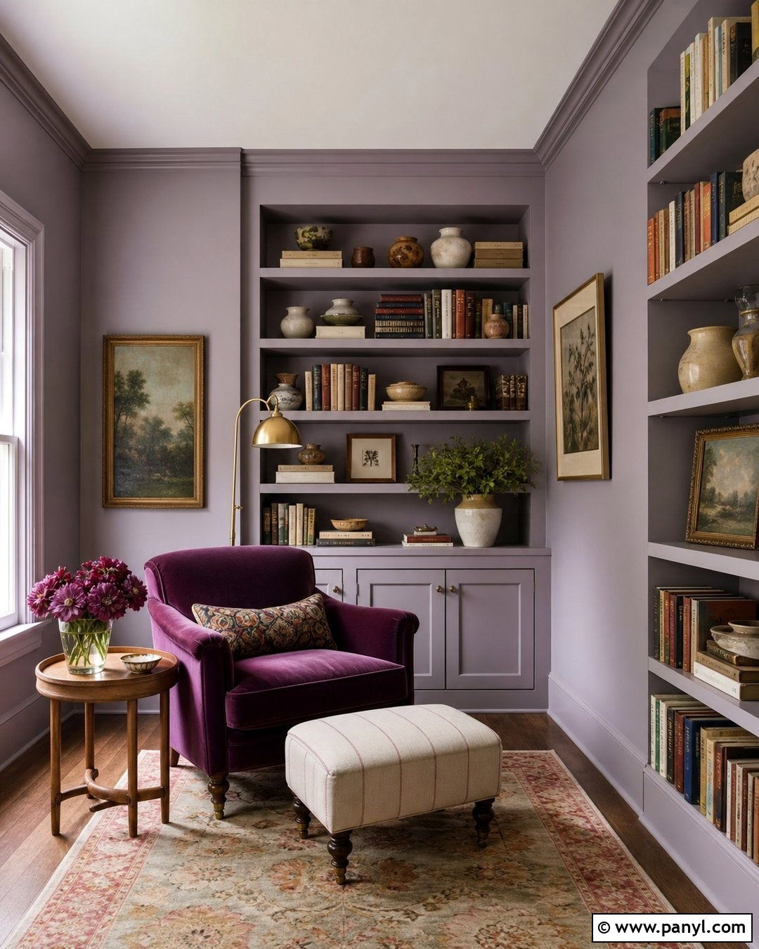 Pastel Lilac Reading Room - 35 Pastel Wall Color Ideas