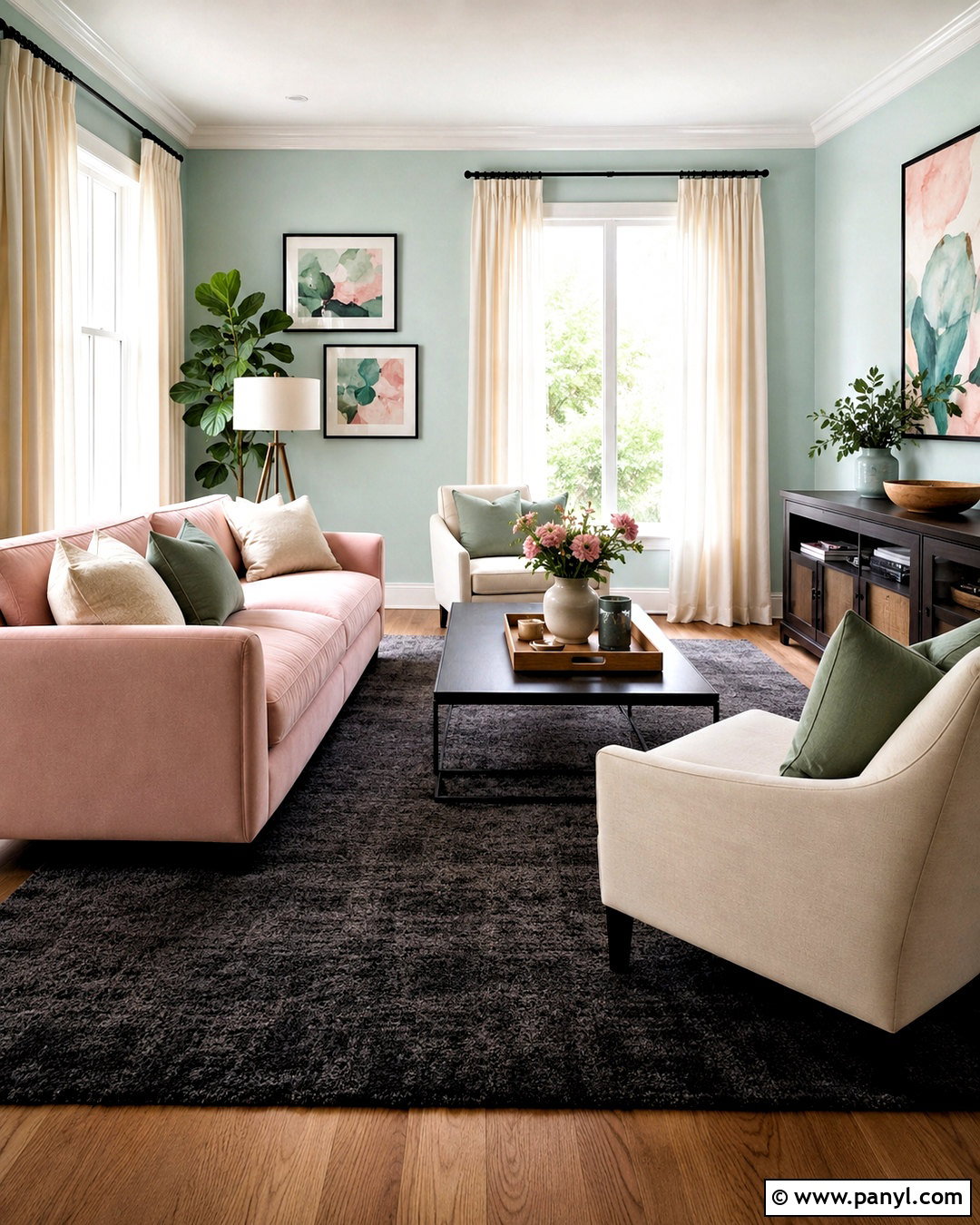 Pastel Living Room With Dark Accents - 20 pastel colors living room ideas