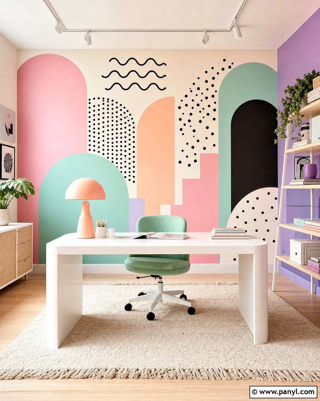 Pastel Memphis Accent Wall - 20 retro accent wall ideas