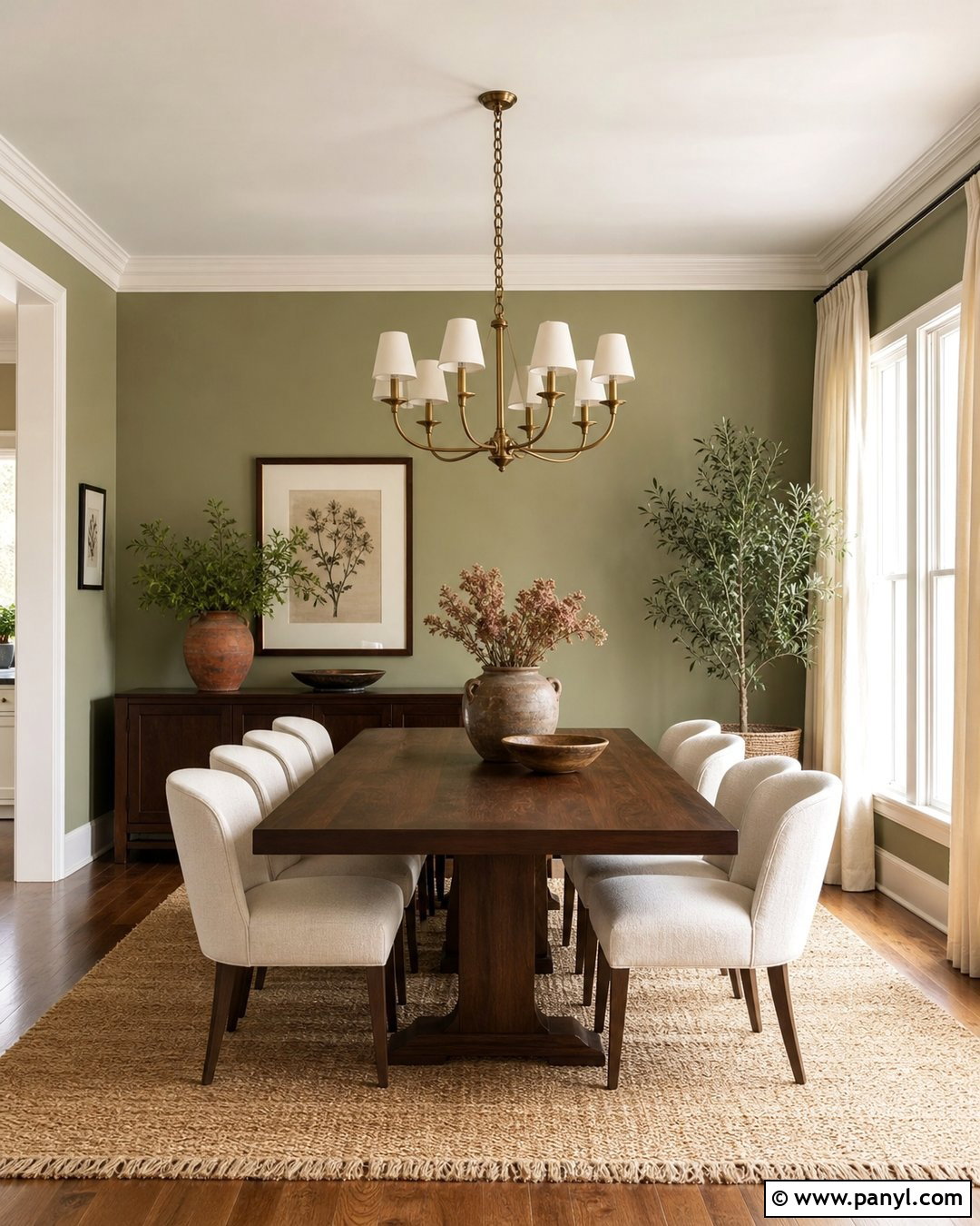 Pastel Olive Green Dining Room - 35 Pastel Wall Color Ideas