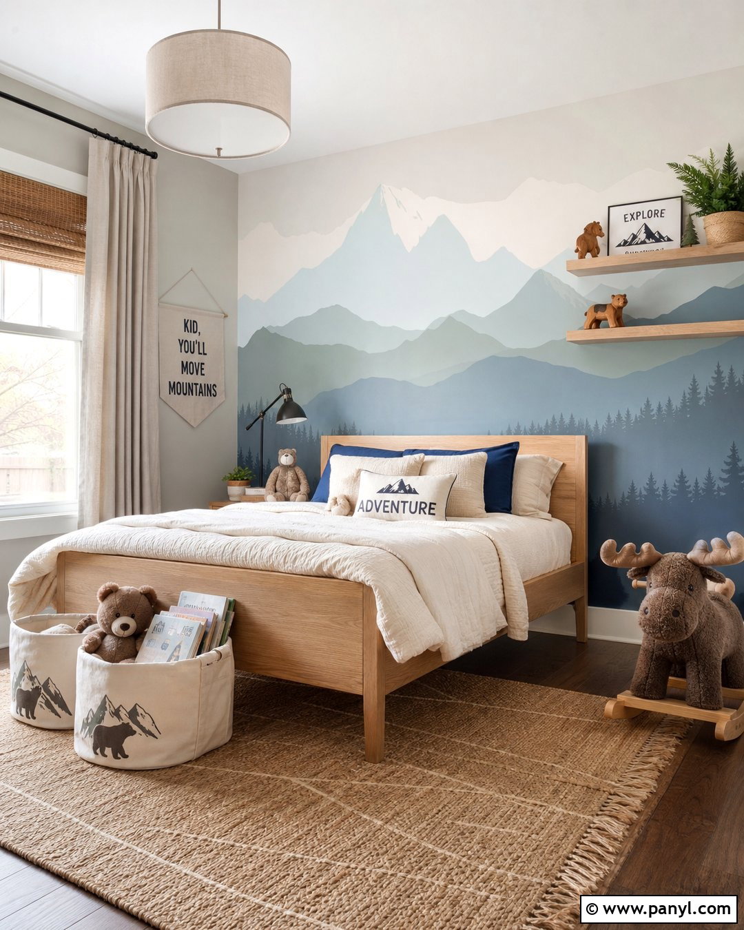 Pastel Ombre Mountain Wall - 20 Pastel Ombre Wall In Kids Room Ideas