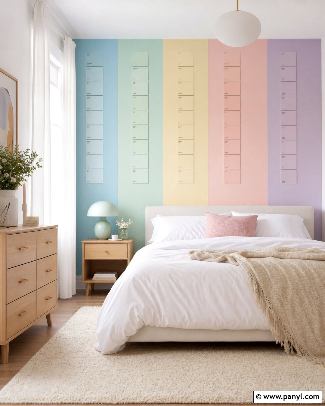 Pastel Paint Chip Wall - 30 Paint Chip Wall Ideas