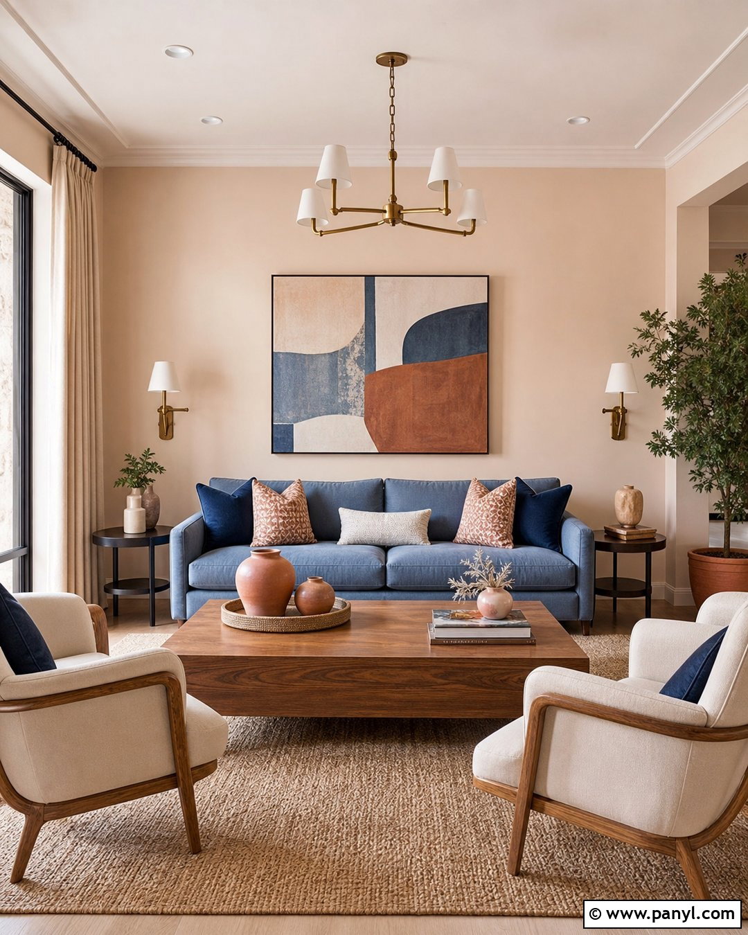 Pastel Peach And Blue Living Room - 35 Pastel Wall Color Ideas