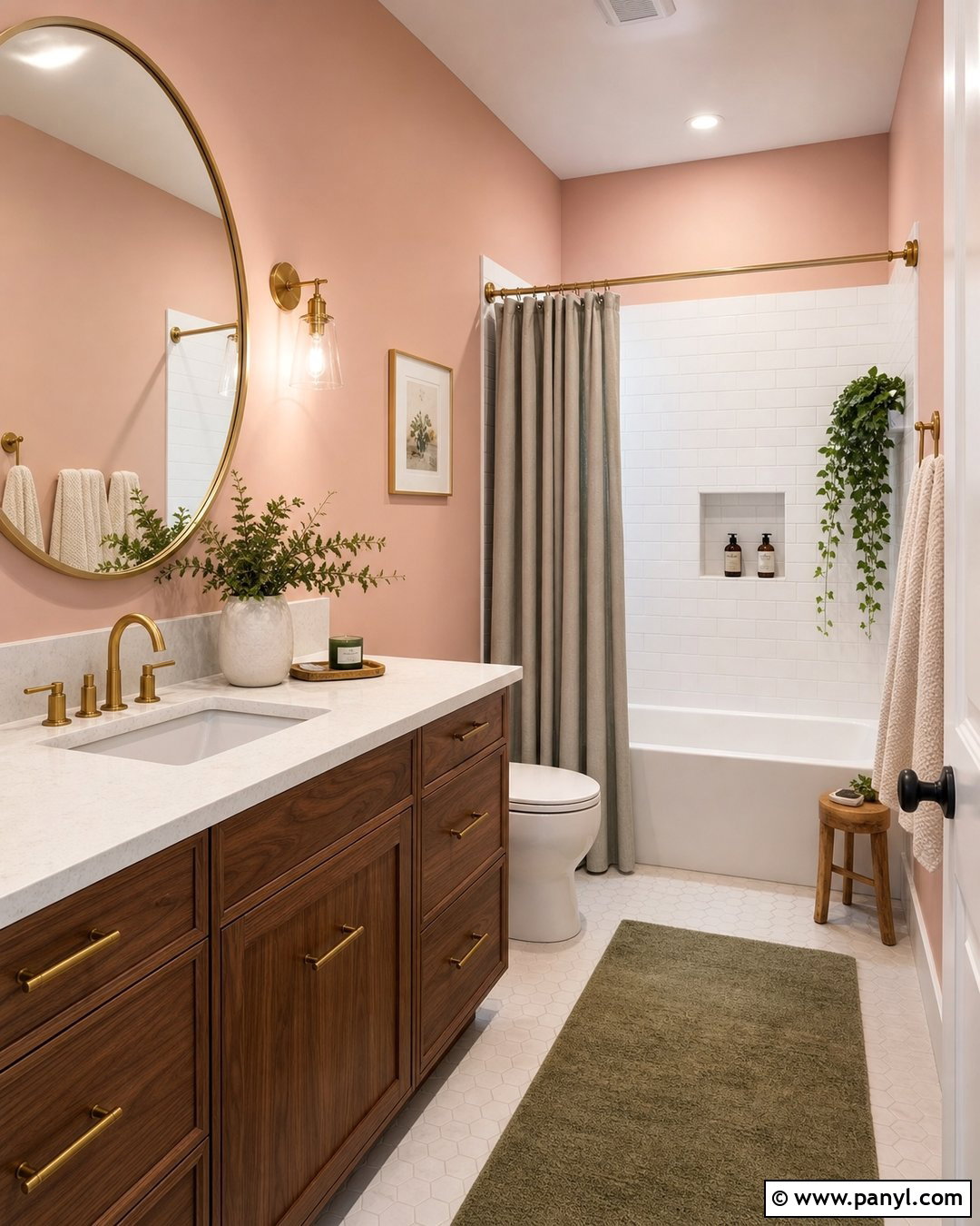 Pastel Peach Pink Bathroom - 35 Pastel Wall Color Ideas