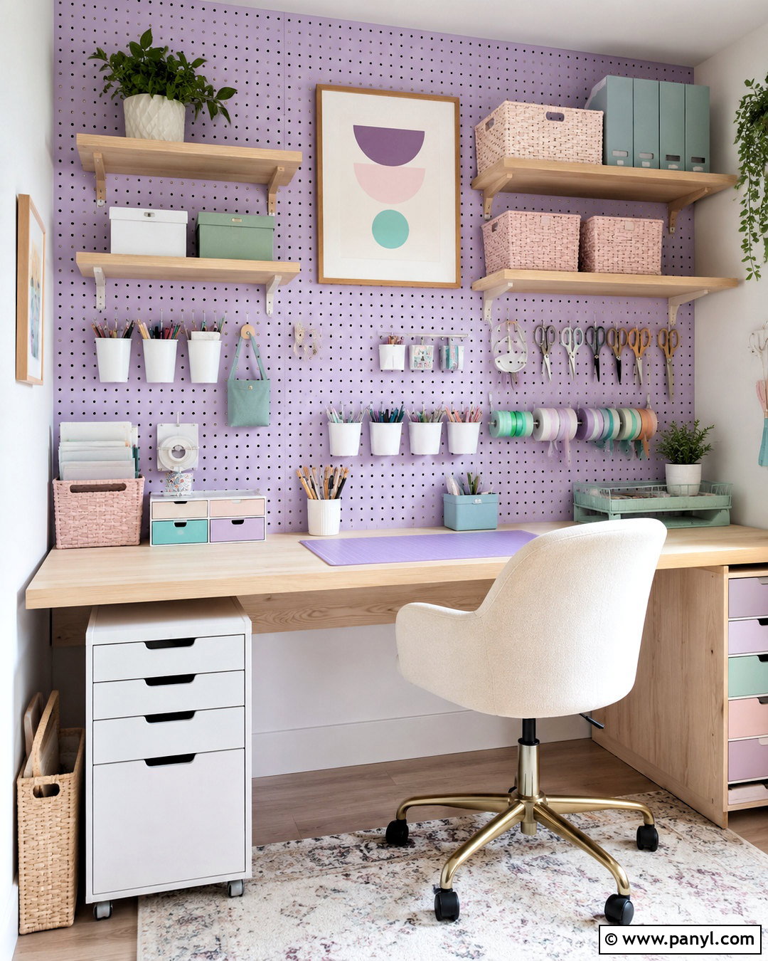 Pastel Pegboard Wall - 20 pastel wall decor ideas