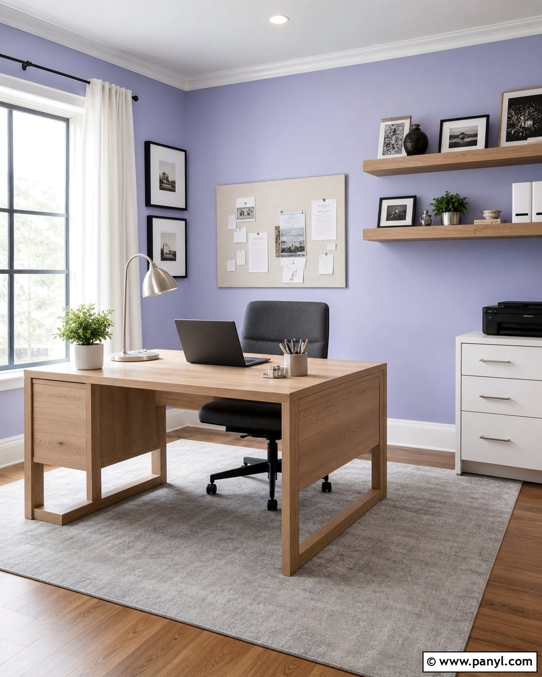 Pastel Periwinkle Home Office - 30 pastel wall paint ideas