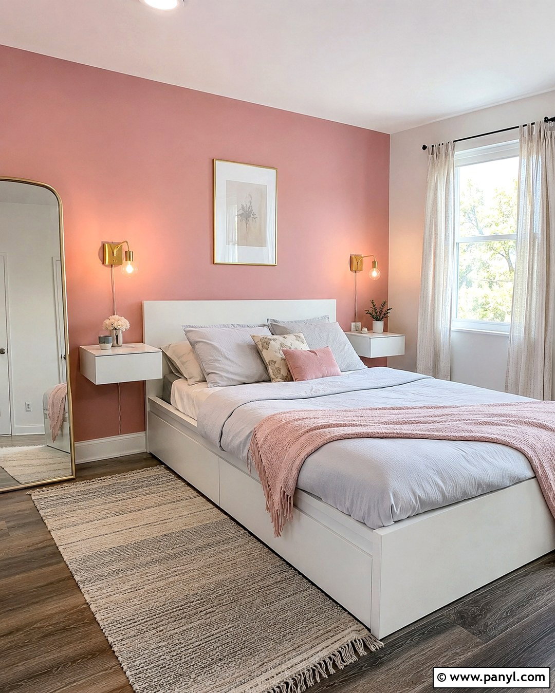 Pastel Pink Accent Wall In A Small Bedroom - 20 Pastel Pink Accent Wall Ideas