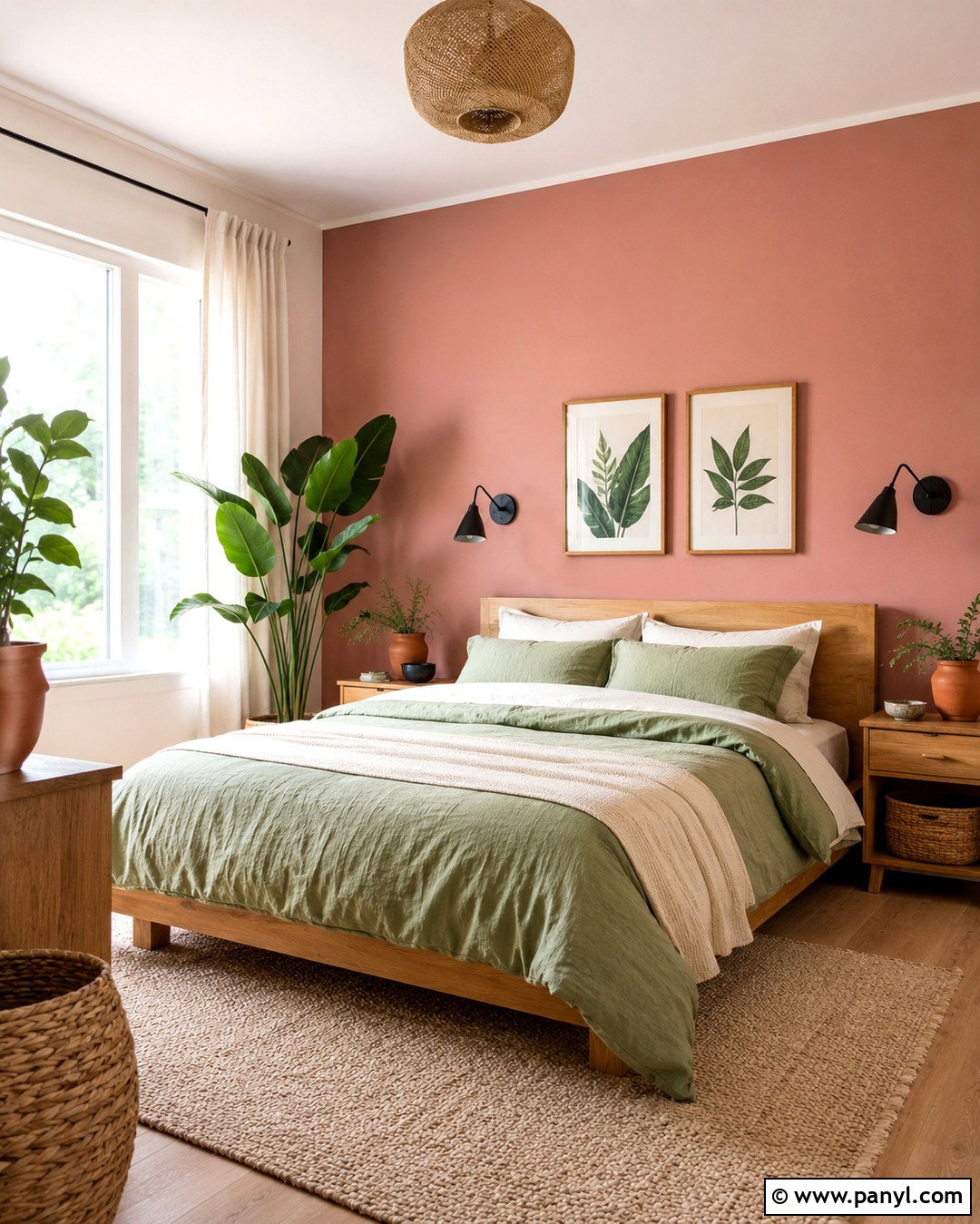Pastel Pink Accent Wall With Sage Green - 20 Pastel Pink Accent Wall Ideas