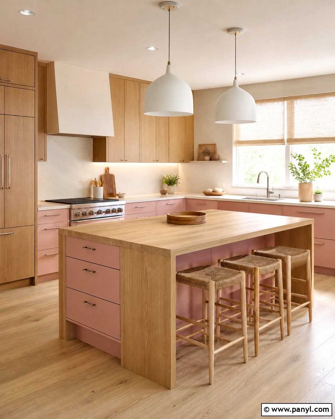 Pastel Pink And Wood Kitchen - 20 pastel pink kitchen ideas