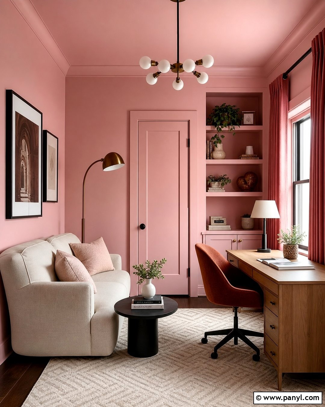 Pastel Pink Color Drenched Small Room - 25 Pastel Pink Walls