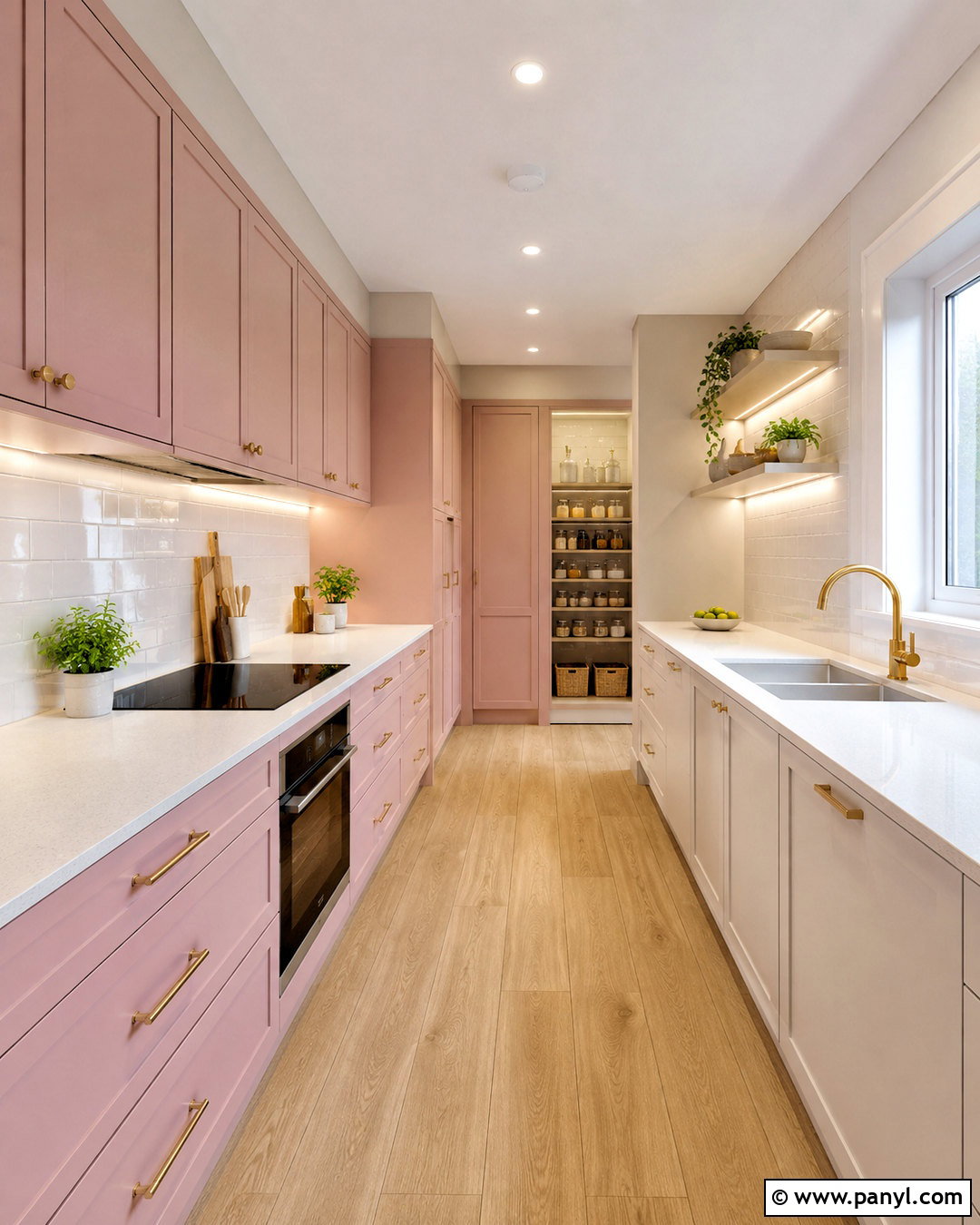 Pastel Pink Galley Kitchen - 20 pastel pink kitchen ideas