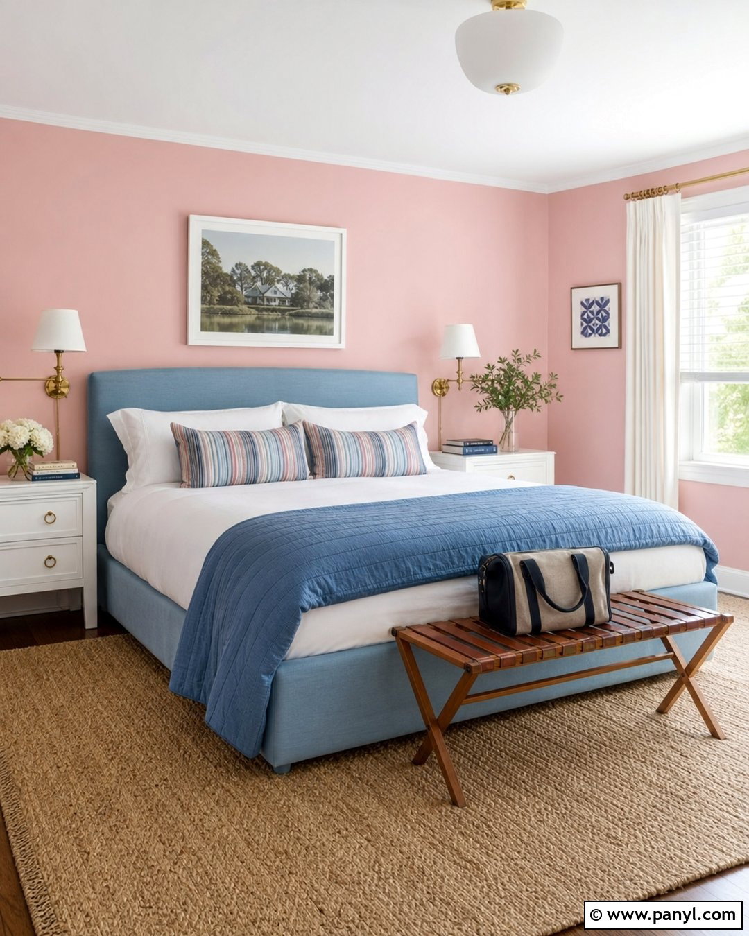 Pastel Pink Guest Bedroom Walls With Light Blue - 25 Pastel Pink Walls