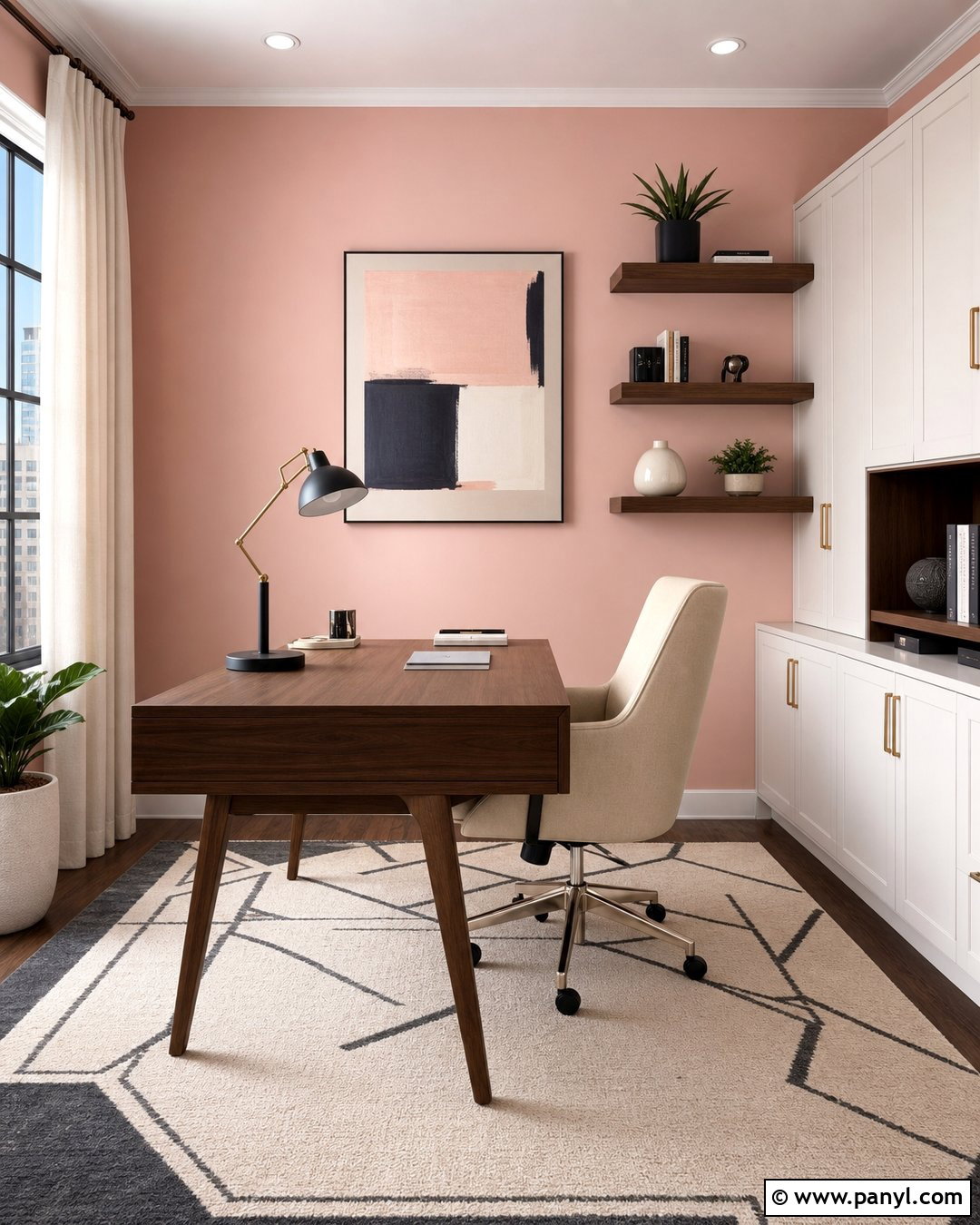 Pastel Pink Home Office - 30 pastel wall paint ideas